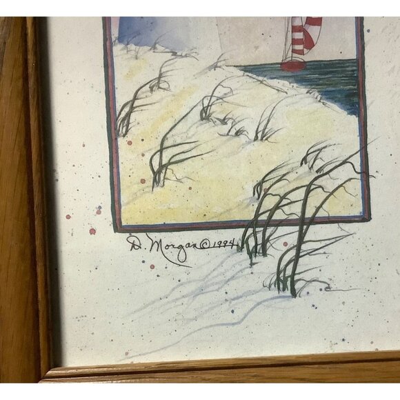 Vtg D. Morgan "From far away, a Friendly Light" 1994 Lighthouse Print 8.5"x15.5" - Picture 9 of 9